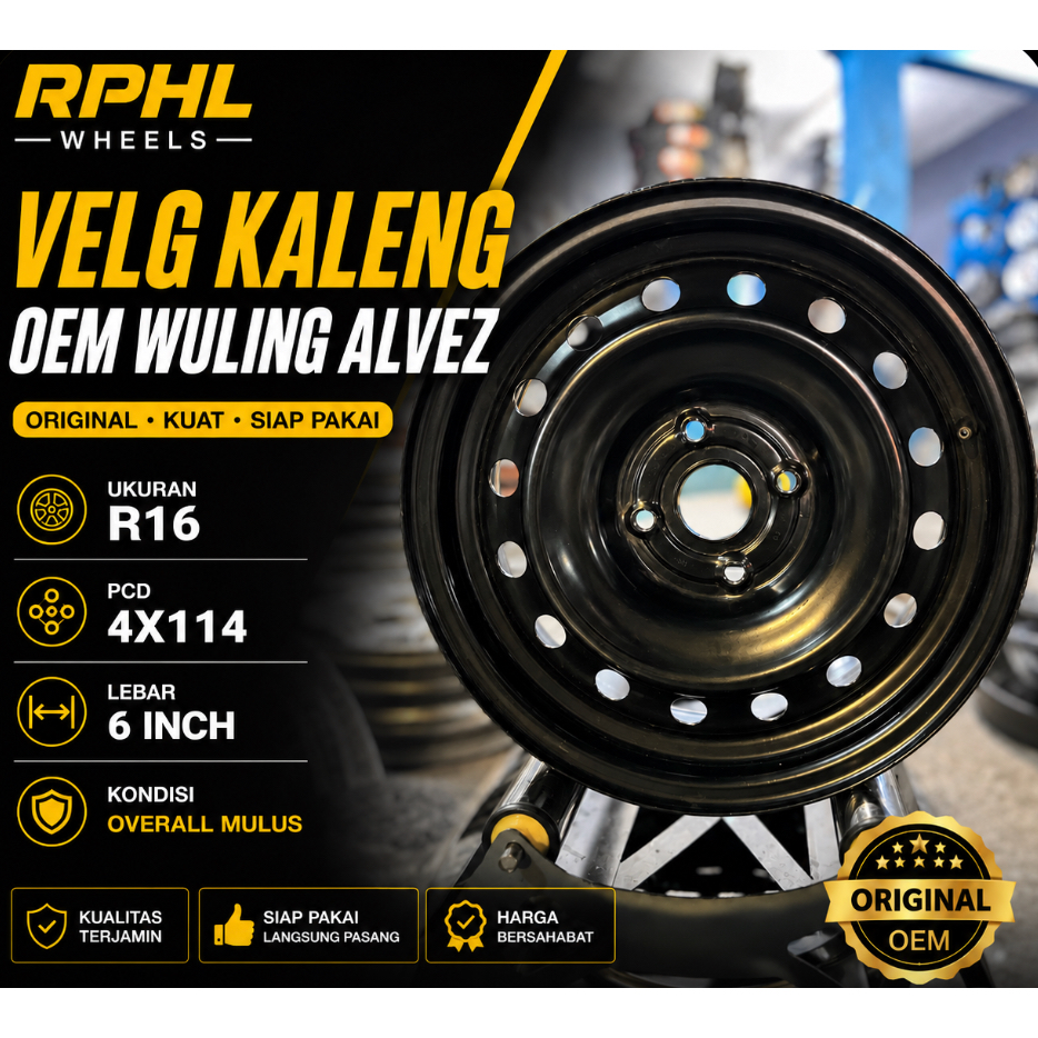 VELG KALENG OEM WULING ALVEZ R16 4X114. HARGA SATUAN, LIKE NEW.