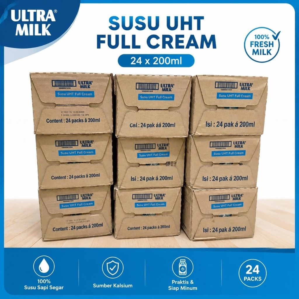 Susu UHT Ultra Milk 200ml 1 Dus