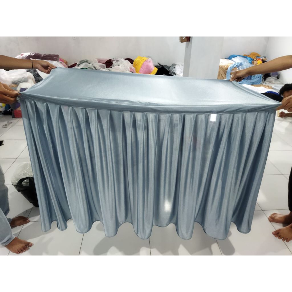 Taplak meja instan txlxp 60cm x 60cm x 120cm menutup depan samping kanan dan kiri