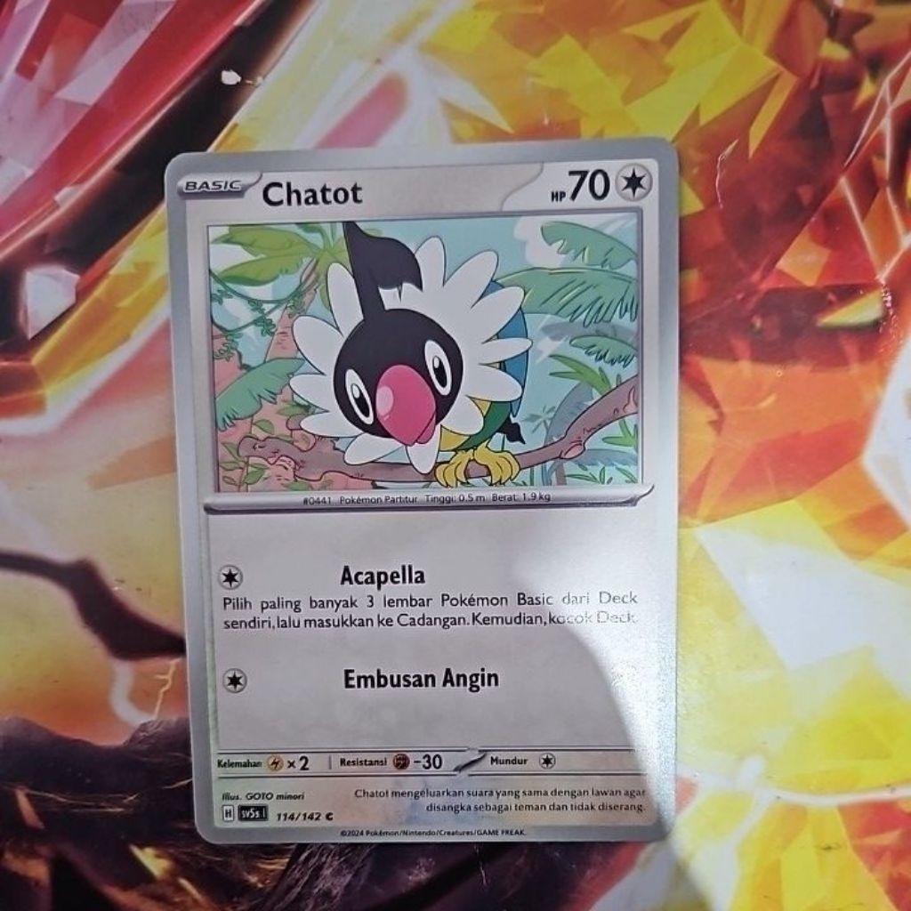 kartu pokemon tcg indonesia sv5s paradoks andalan chatot 114 c