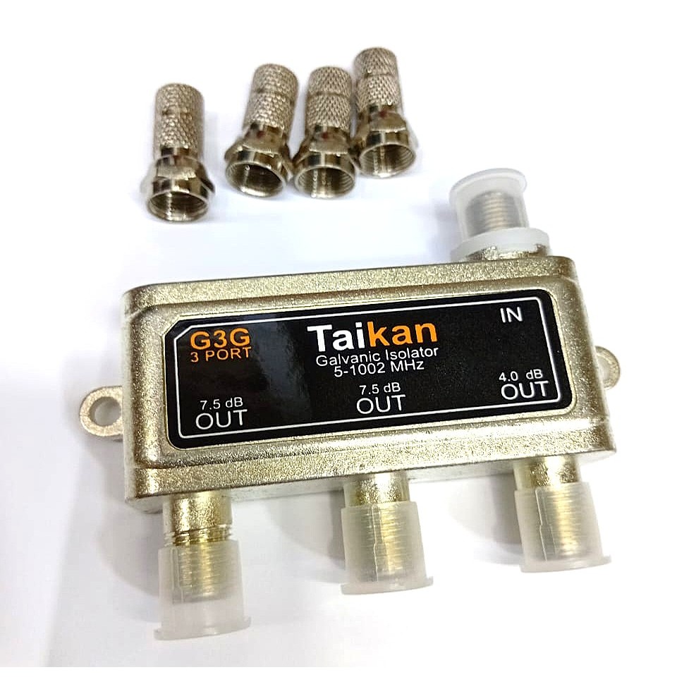 Splitter 3 way spliter sinyal antena tv cabang 3 + connector