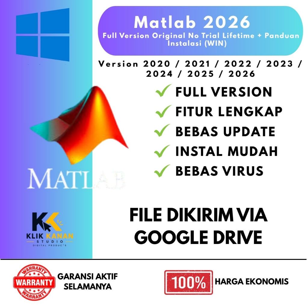Matlab 2026 Full Version Original No Trial Lifetime + Panduan Instalasi (WIN) | Version 2026 / 2025 