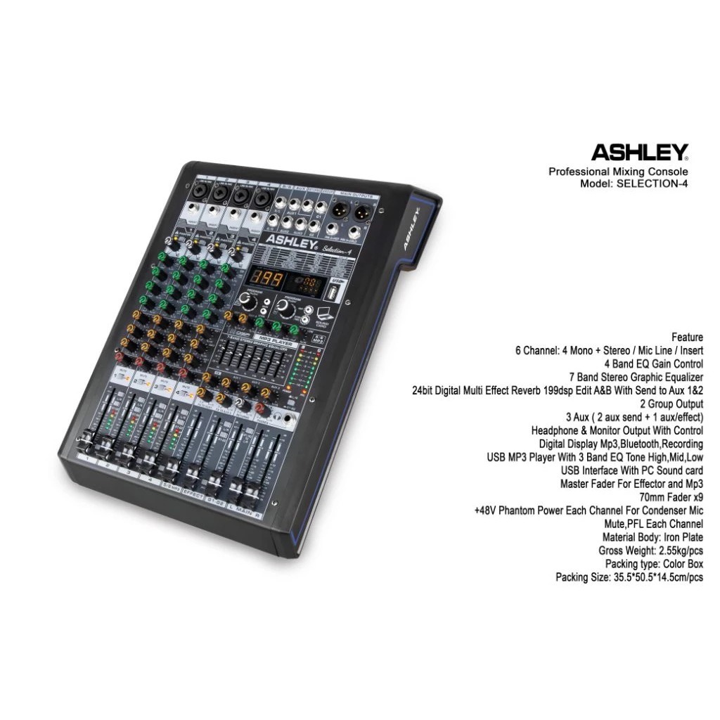 MS-Mixer Audio Ashley Selection 4 / Selection 4 4CH USB - MP3 - Bluetooth - Recording Original