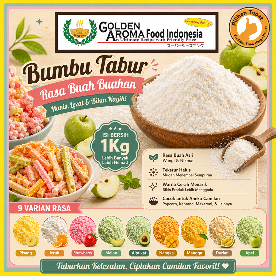 Bumbu Tabur Rasa Buah Buahan 1 Kg Murah Enak Jual Bubuk Tabur Manis Aneka Rasa Buah Harga 1Kg Golden