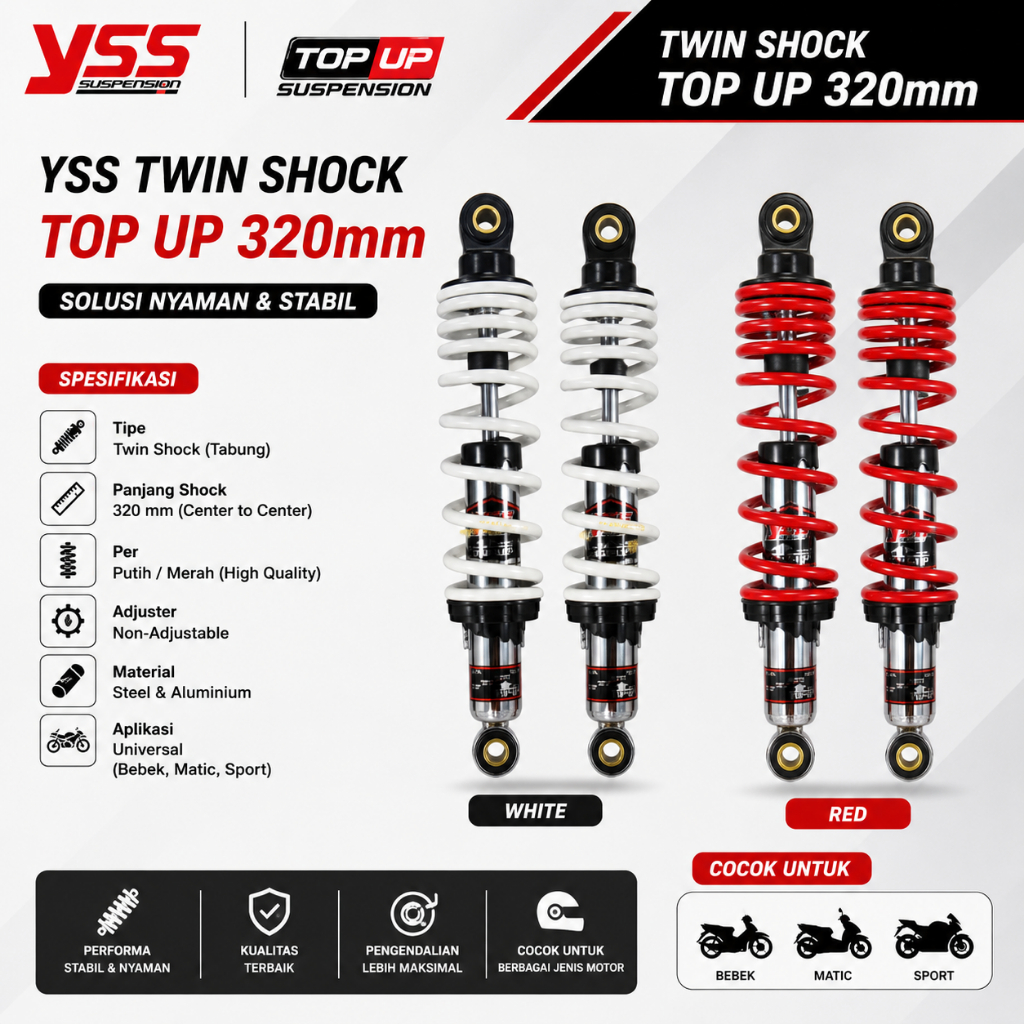 YSS TWIN SHOCK TOP UP 320mm