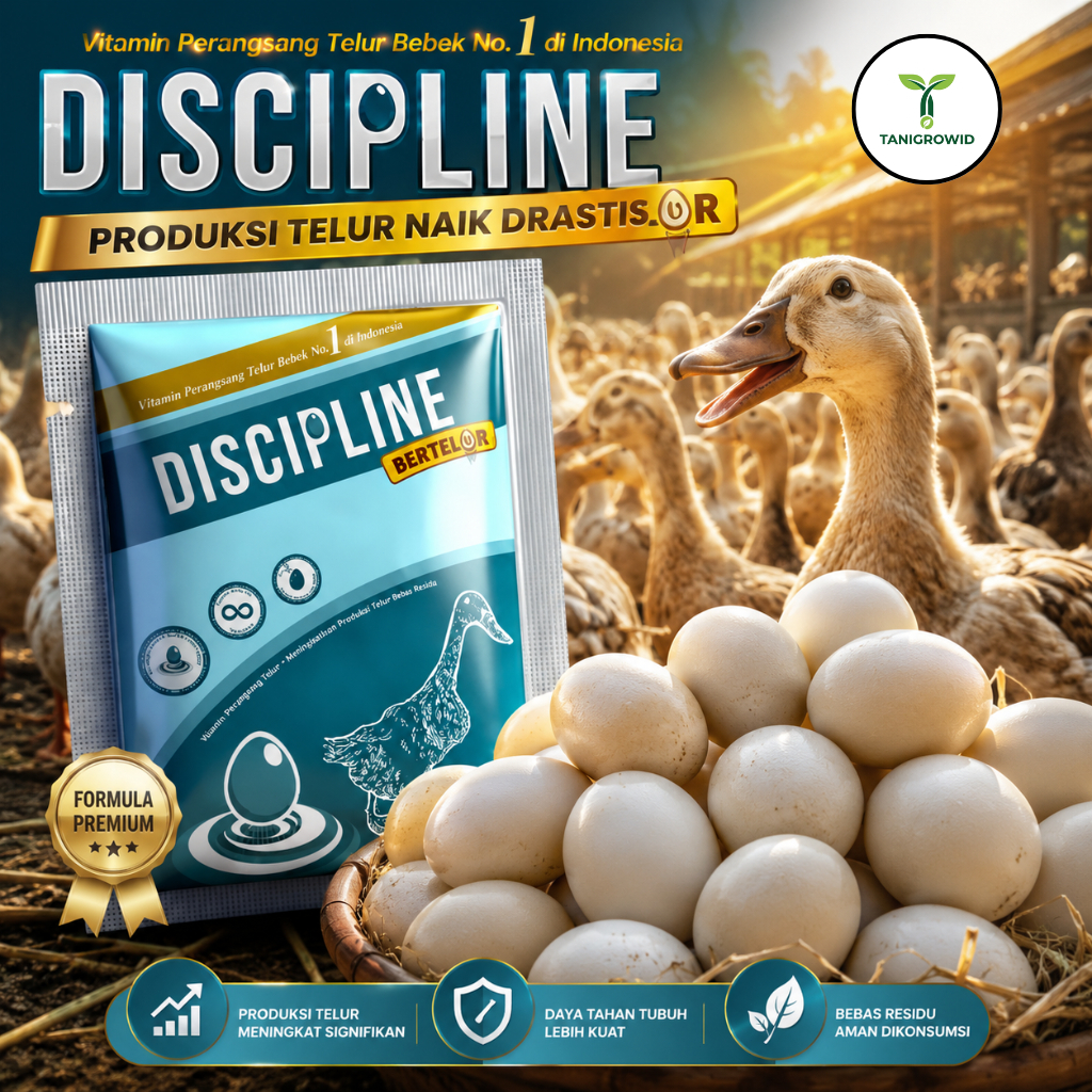 DISCIPLINE BERTELUR Vitamin Bebek Petelur Super – Penambah Produksi Telur Bebek, Cangkang Telur Kuat