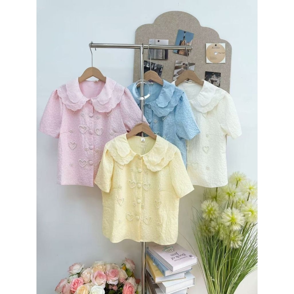 Atasan Kemeja Cewek Butik Import Premium "WINNIE (VL APR 2614), GARIS MERAH (VL APR 2610), DENIM (VL