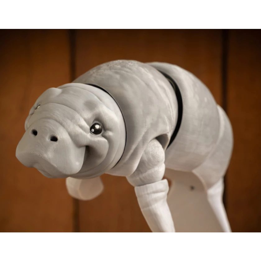 Cuero Mainan Sea Cow Dugong Manatee Artikulasi Flexi Figur Hewan Laut Unik