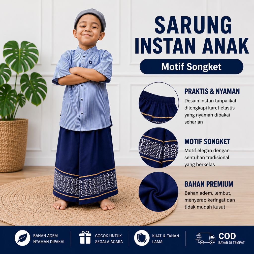 Sarung Instan Anak Model Rok