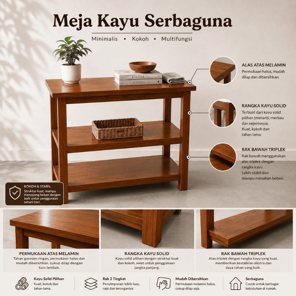 [KS] Meja Kompor / Meja Aquarium / Rak Etalase Kayu Kokoh Minimalis ( 60 / 80 )