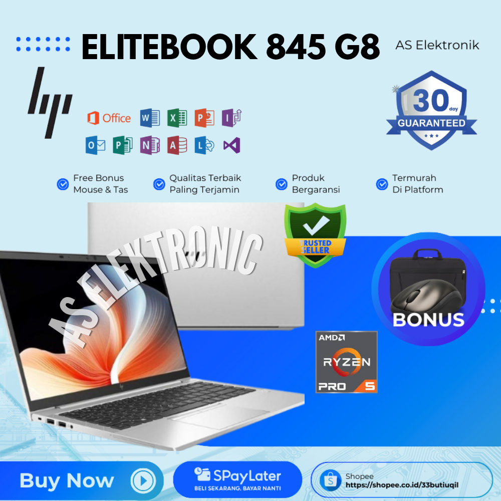 READY STOCK LAPTOP HP ELITEBOOK 845 G8 RYZEN 5 PRO 14 INCH
