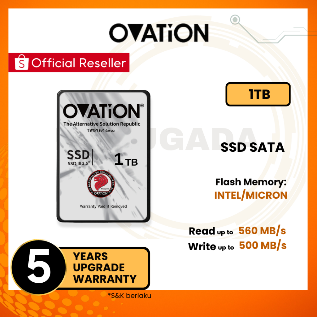 [OVATION] SSD 128GB / 256GB / 512GB / 1TB SATA 2.5" SSD Internal SATA3 - GARANSI RESMI 5 TAHUN