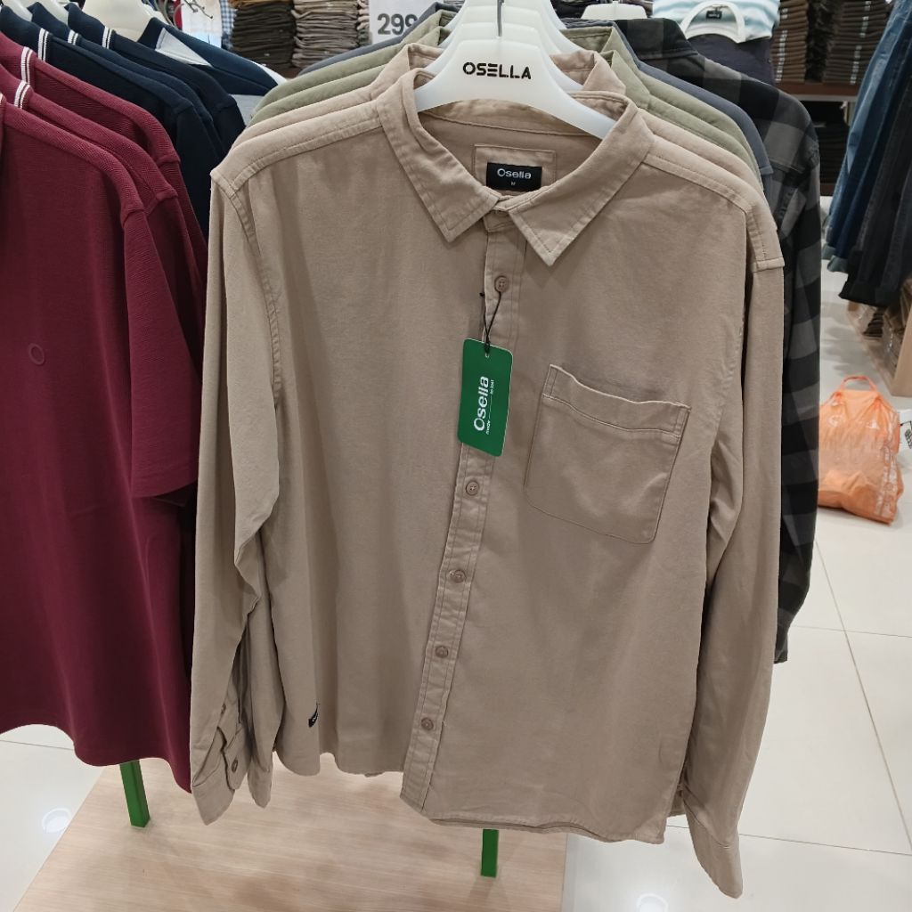 OSELLA KEMEJA POLOS CASUAL PRIA ORIGINAL