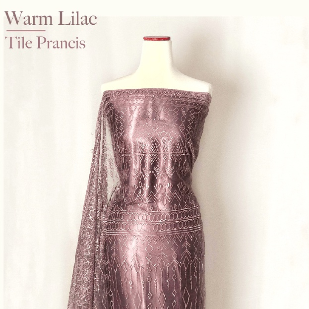 1/2 meter Bahan Kain Brokat / Brukat Warna Warm Lilac