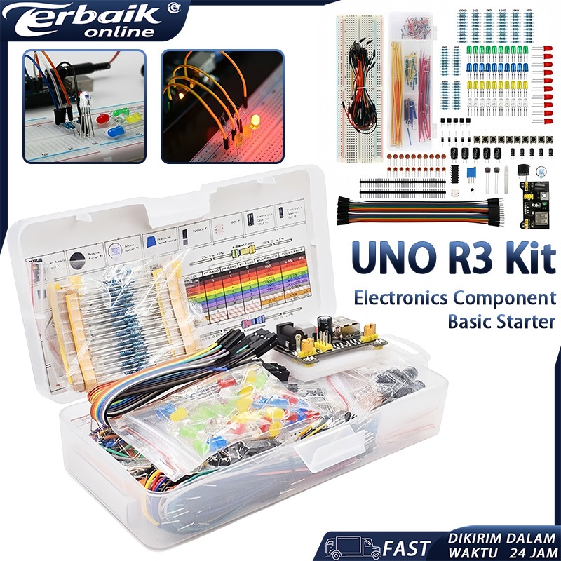 1 Set Kit Paket Elemen Arduino Uno R3 Untuk Pemula / R3 Arduino Kit Diy