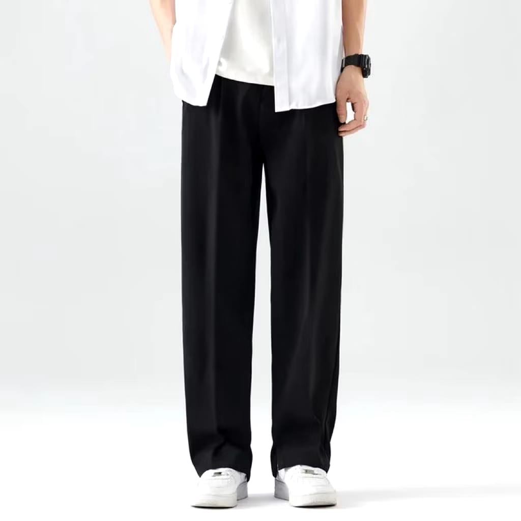 Celana Panjang Pria  Black Loose Pants Oversize Casual Formal Sporty Fleksible Style