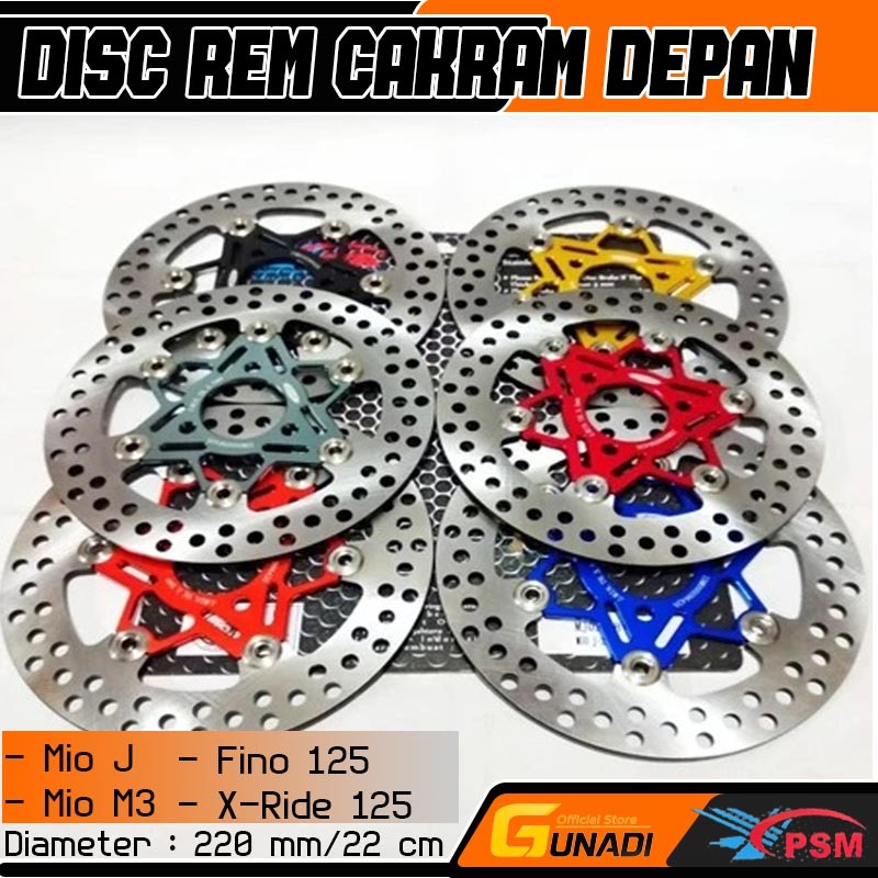 Piringan Cakram Rem PSM Disc Brake 220mm Yamaha Mio J Mio M3 Fino 125 X Ride 125 Lubang 3