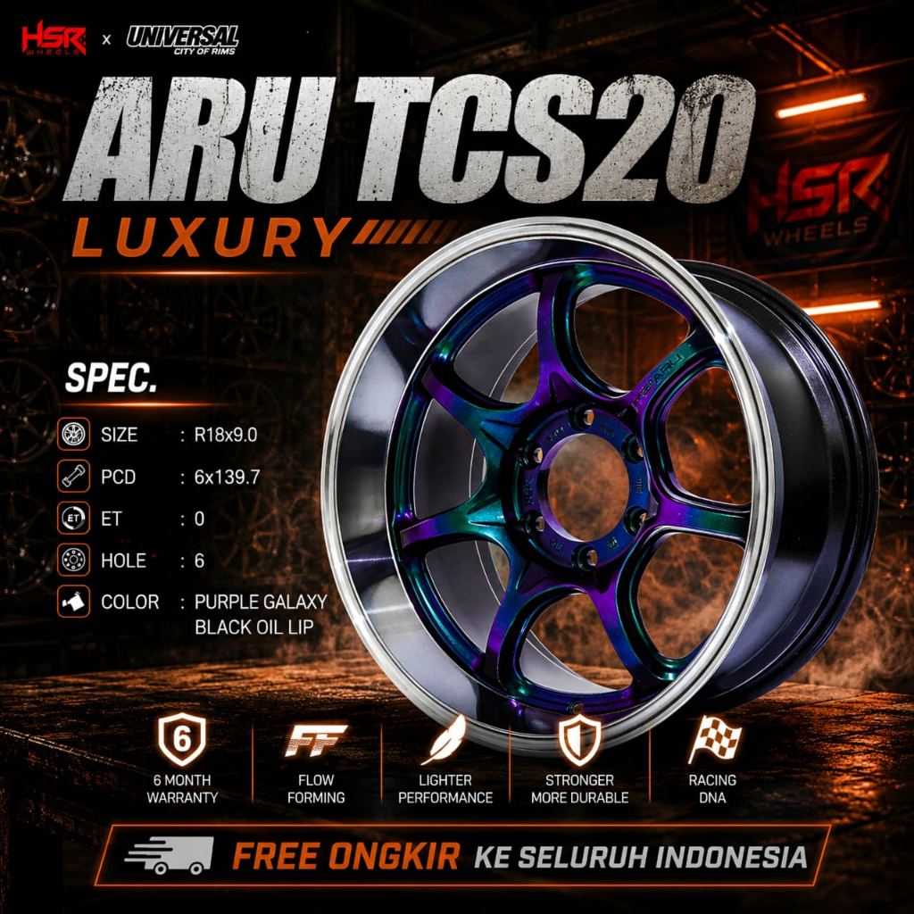 HSR ARU TCS20 Ring 18 Velg Mobil Celong Cocok Untuk GWM Tank, Pajero, Fortuner, Ford Ranger, Everest