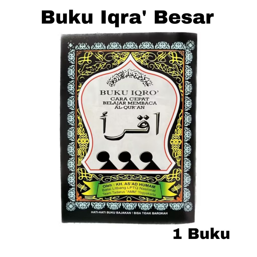1 Buku  BUKU IQRA LENGKAP / BUKU IQRO LENGKAP / BUKU IQRO 1-6 / BUKU IQRA 1-6 / BUKU IQRA BESAR
