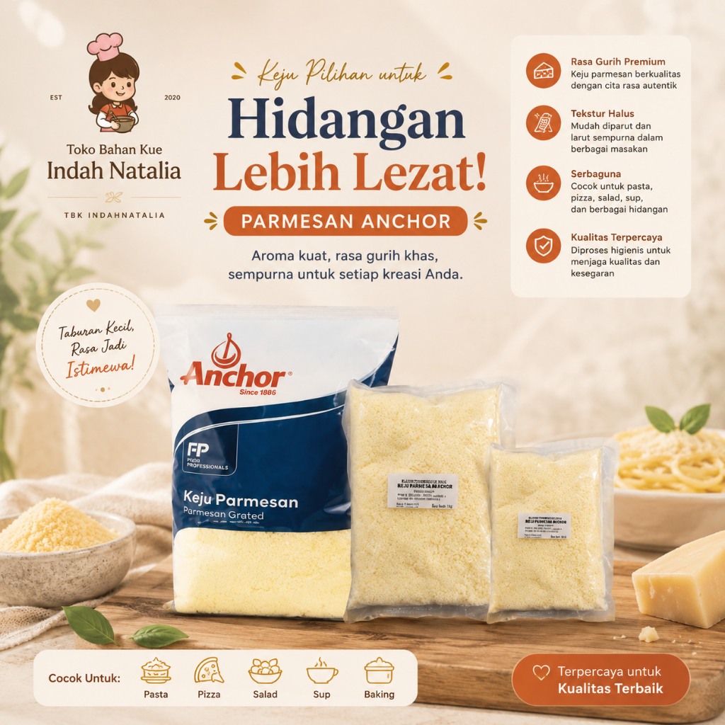Anchor Parmesan Bubuk Repack  / Keju Parmesan / Anchor Parmesan Cheese