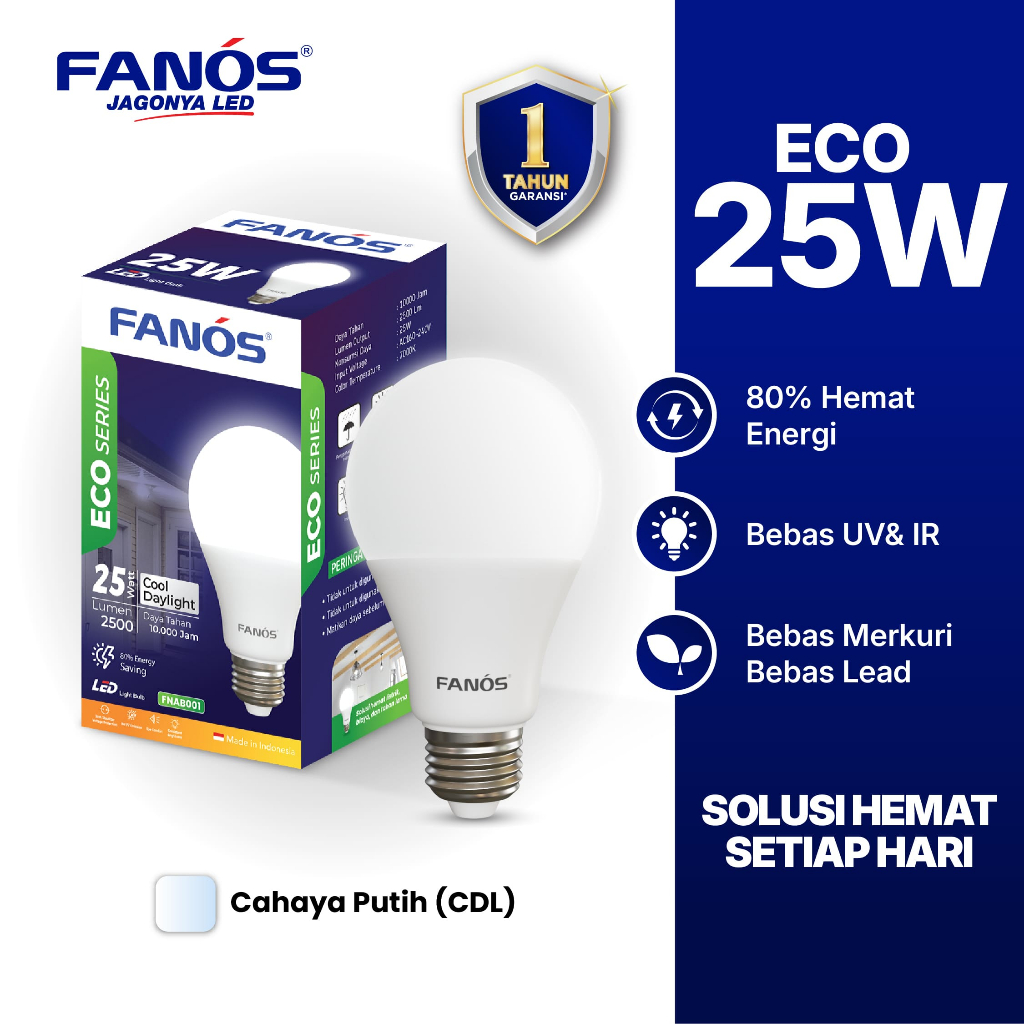 FANOS Eco 3W-25W Bergaransi Lampu Bohlam LED