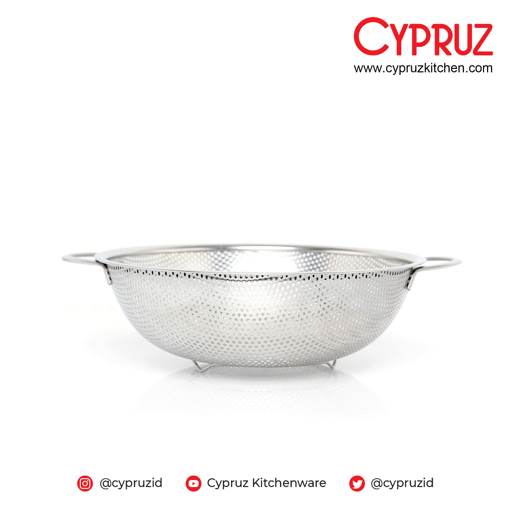 Cypruz Saringan Sayur Bakul Stainless Wadah Cuci Sayur Saringan Stainless Steel