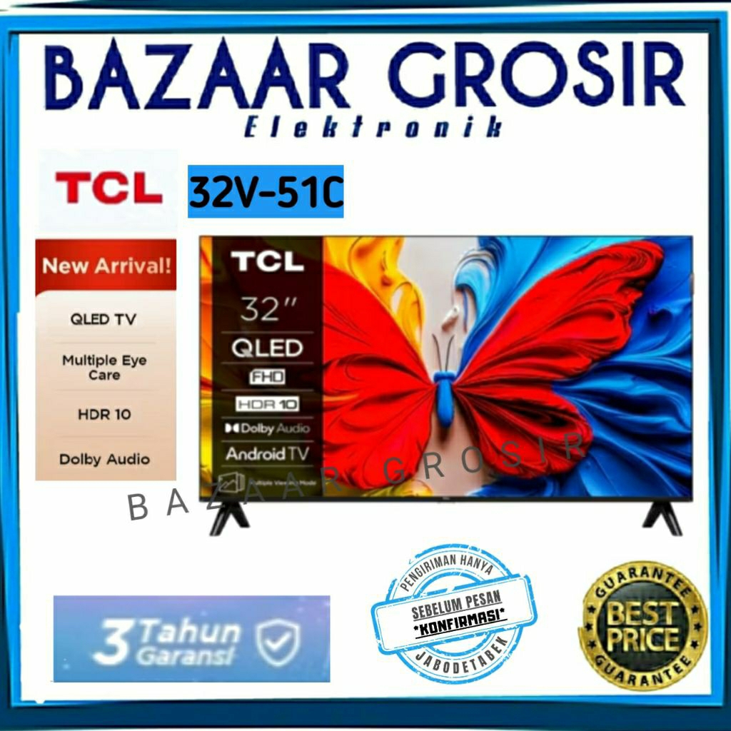 TV TCL 32 INCH 32V-51C / 32V51C / 32 V51C SMART TV QLED