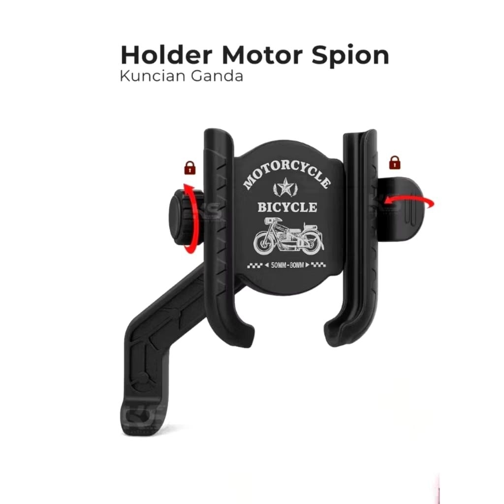 Holder Hp Motor Spion Anti Jatuh Jambret, Tahan Getaran, 360° Rotasi
