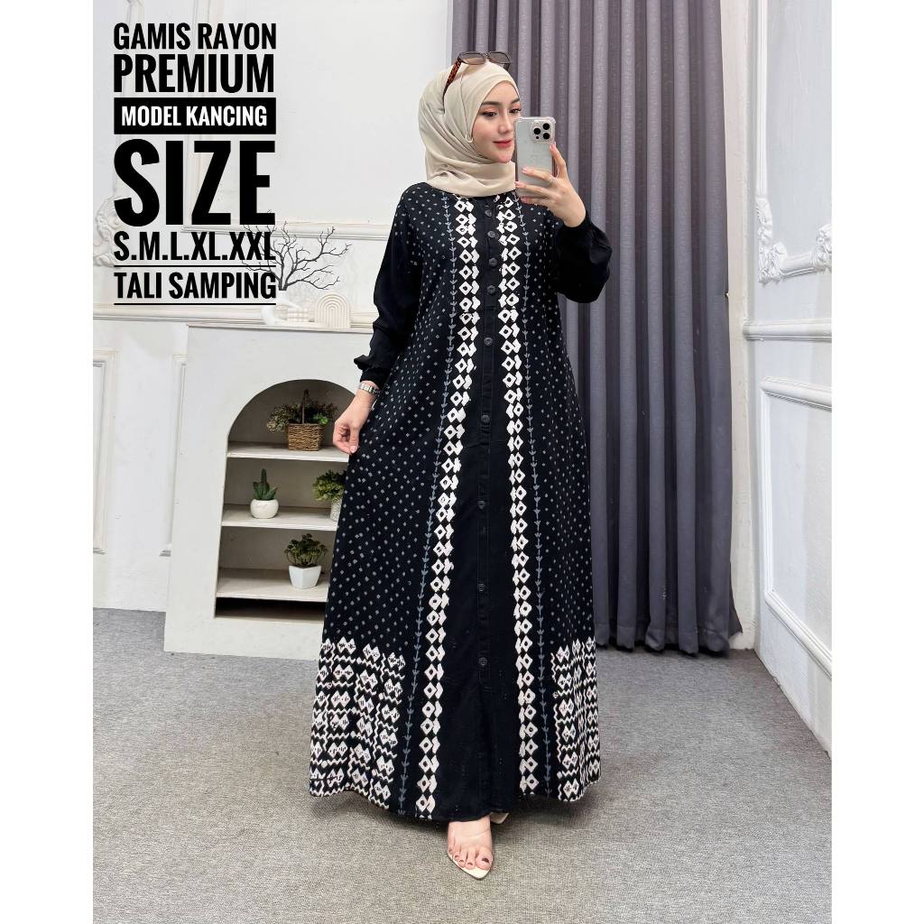 hot deals batik usman - gamis twill rayon premium model kancing terbaru jumbo syari kekinian batik