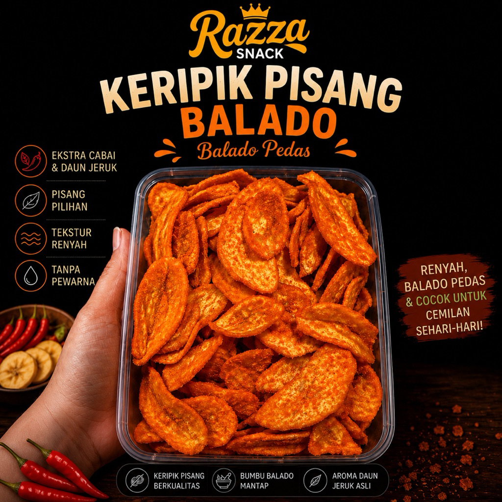 Keripik Pisang Aneka Rasa Kemasan Plastik Ziplock 100gr