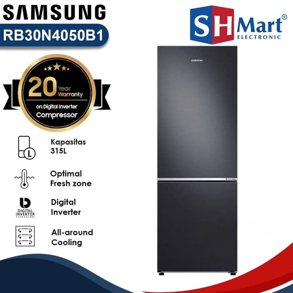 KULKAS SAMSUNG 2 PINTU RB30N4050B1 RB30N BOTTOM FREEZER KAPASITAS 315 LITER GARANSI RESMI (MEDAN)