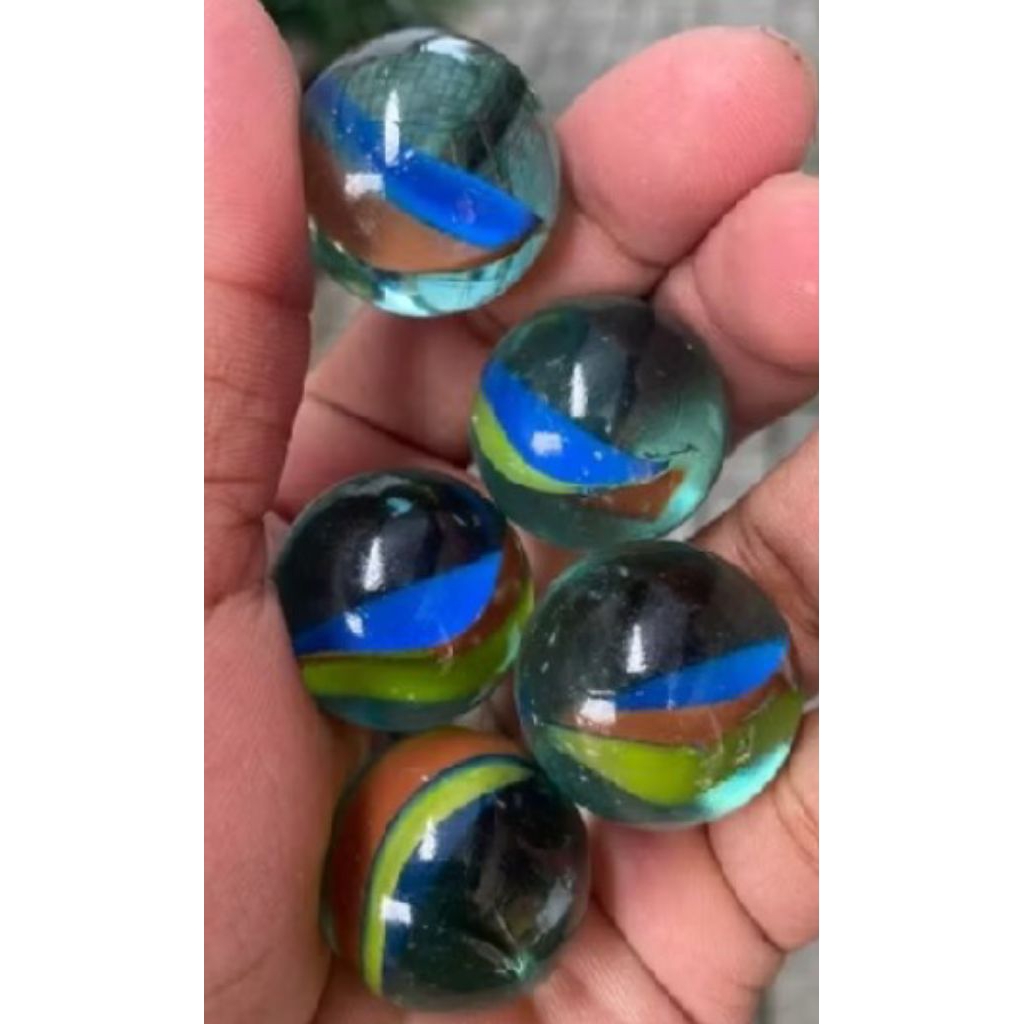 Kelereng Jumbo Belimbing Isi 10 Biji ( 10 Biji Kelereng Jumbo Motif Belimbing )
