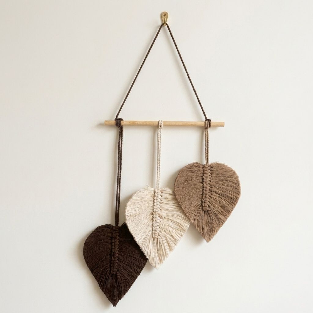 Macrame Daun Mini 5 Daun, 3 Daun, 1 Daun - Warna bisa Request
