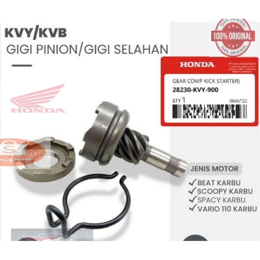 100%Original Gigi Pinion Honda kode KVB/KVY untuk Beat Karbu,