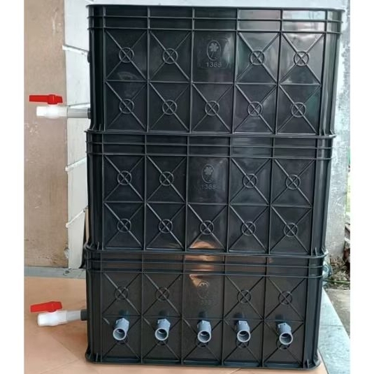 Trickle filter box ukuran jumbo susun 3 untuk kolam koi