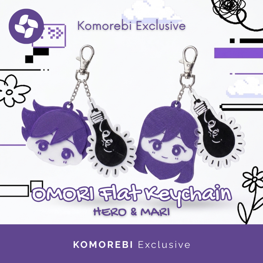 Gantungan Kunci Tas Omori Hero Mari Flat Keychain Karakter Game Koleksi Aksesoris Unik Lucu Variasi 