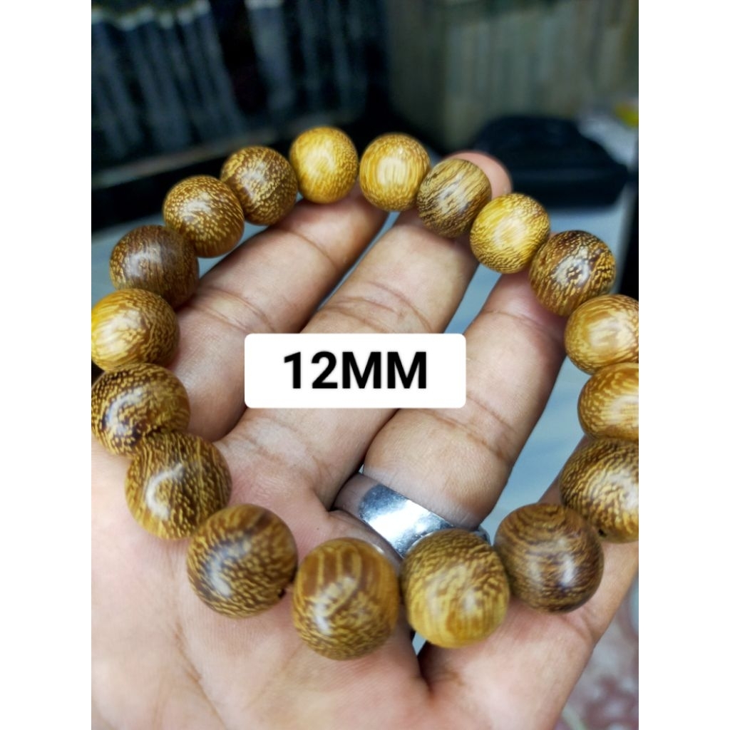 gelang tasbih galih kelor emas natural original gelang galih kelor serat emas asli 12mm