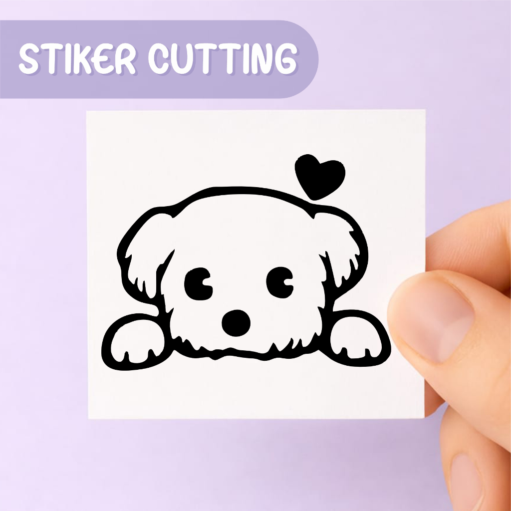Puppy Peek Love – Cutting Sticker