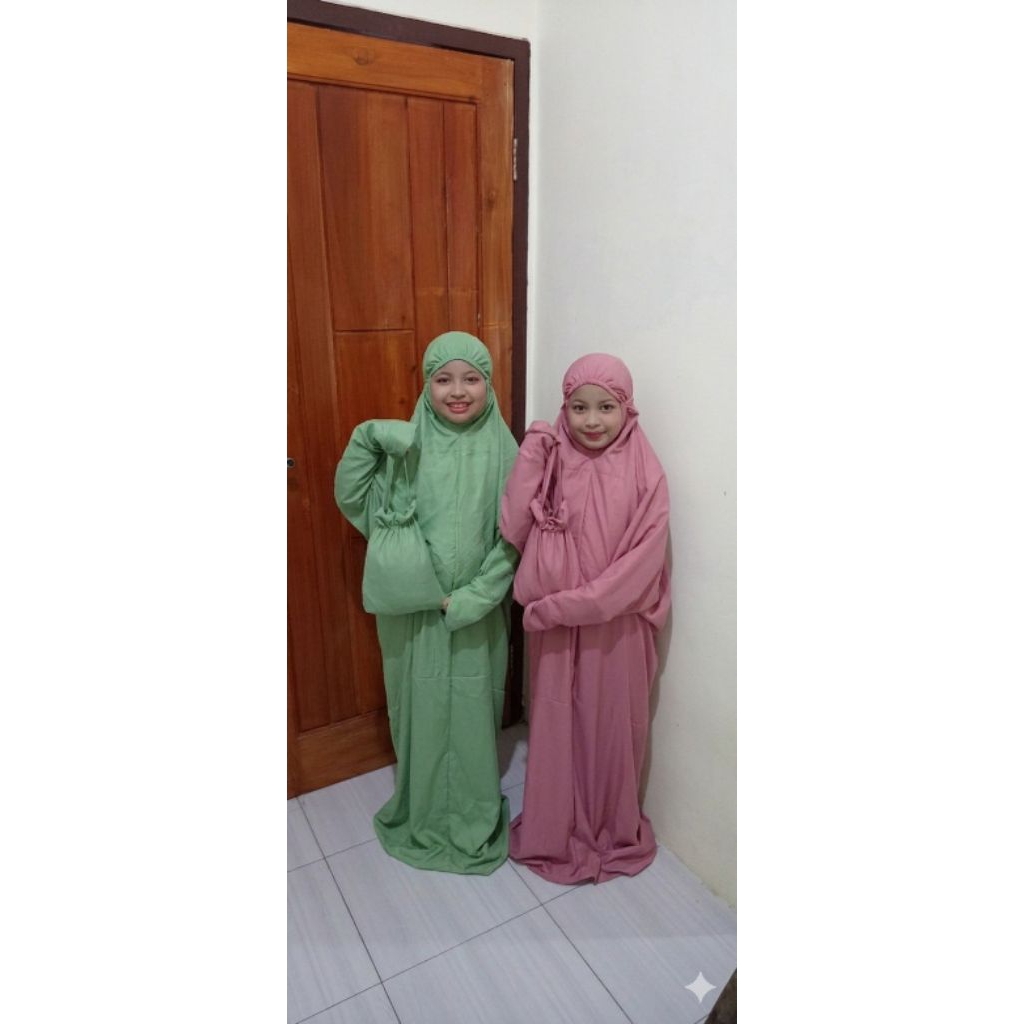 Mukena Terusan polos Khusus SD Remaja Mukena Santri |Annida