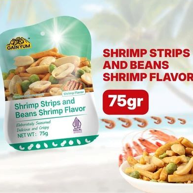 Gain Yum Crab Roe Flavour Beans 75g Peas Original Peas Garlic Kuaci Kupas Shrimp Strips