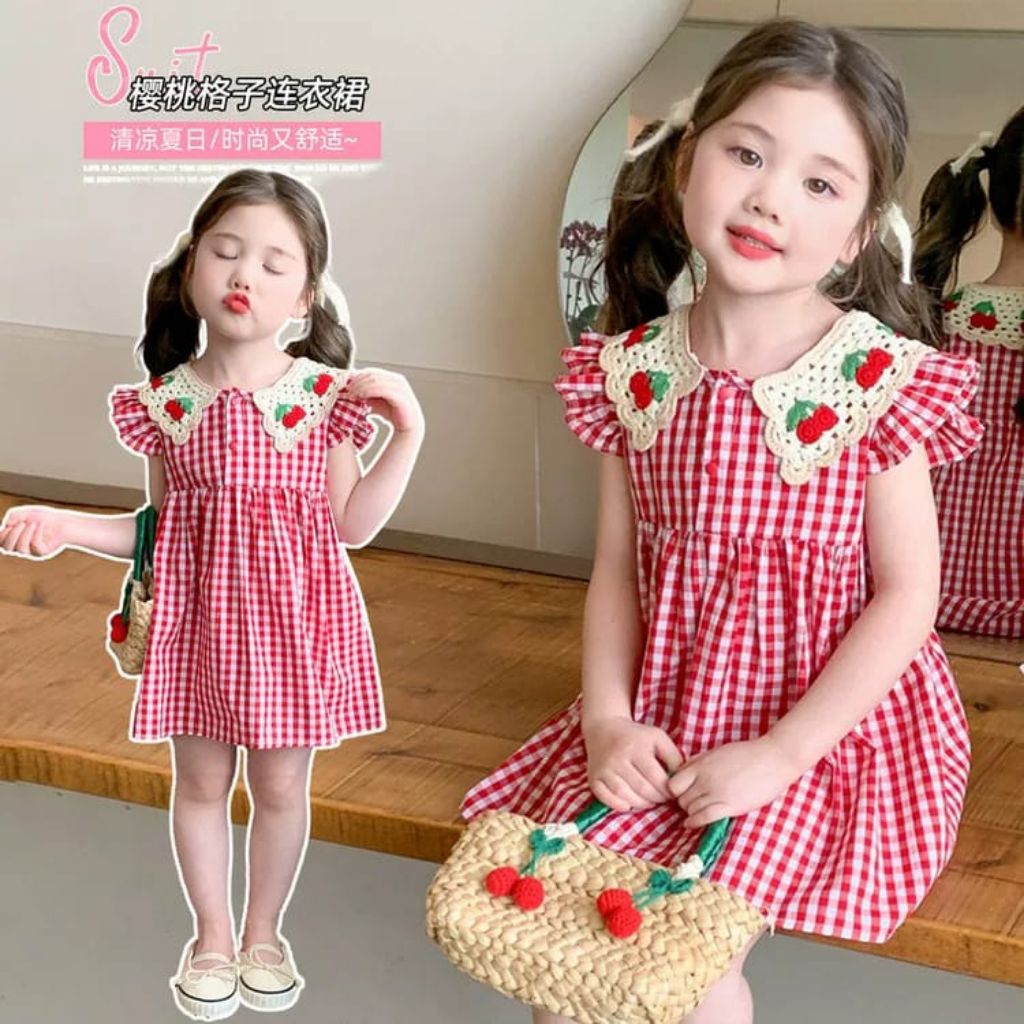 (COD) 1-3 thn Dress Strawberry /// Baju anak Gemoy//Baju Anak Import Perempuan // Kado Ulang Tahun