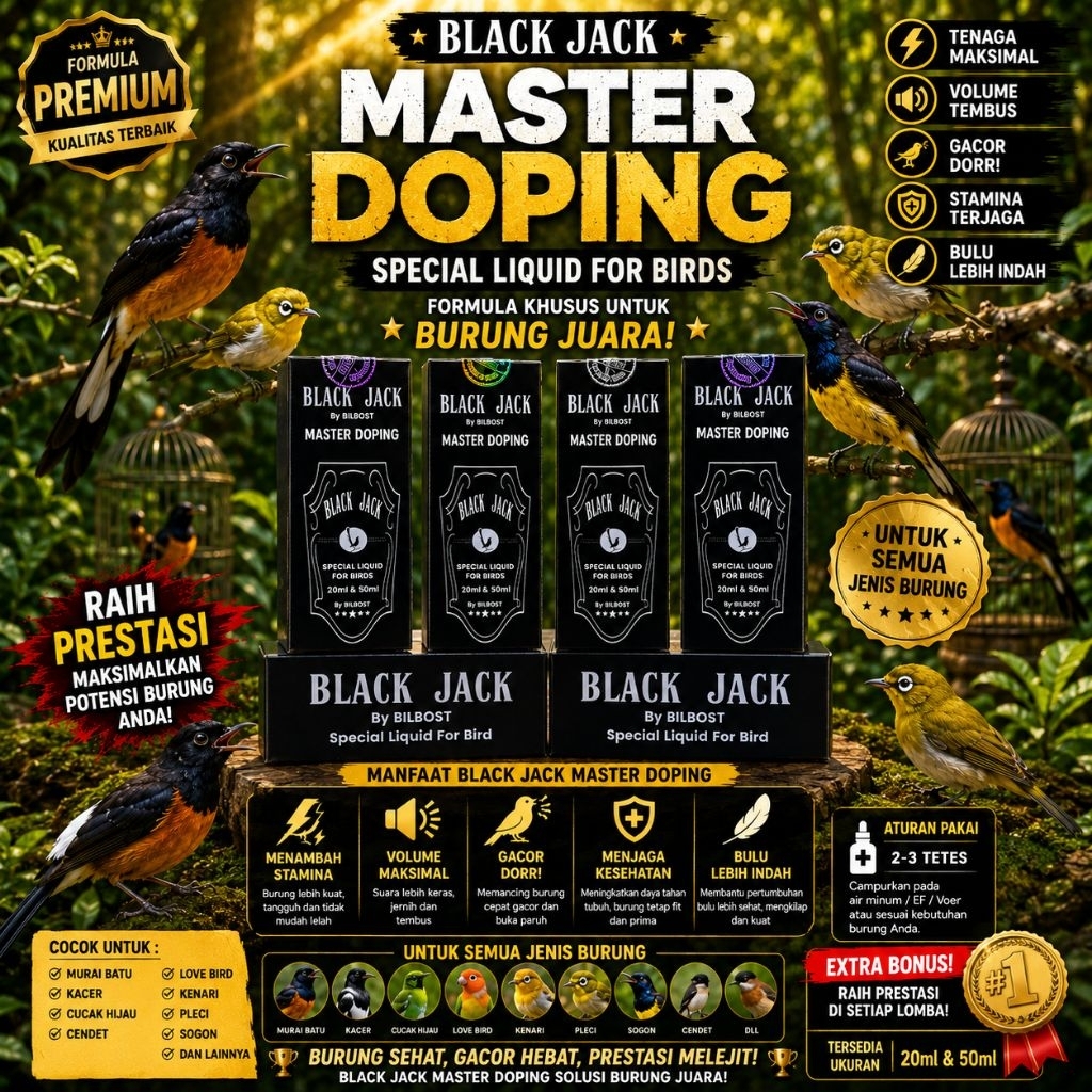 BLACK JACK Doping Dan Vitamin Burung Gacor Seketika By Bilbost Doping Burung Murai Doping Burung Sog
