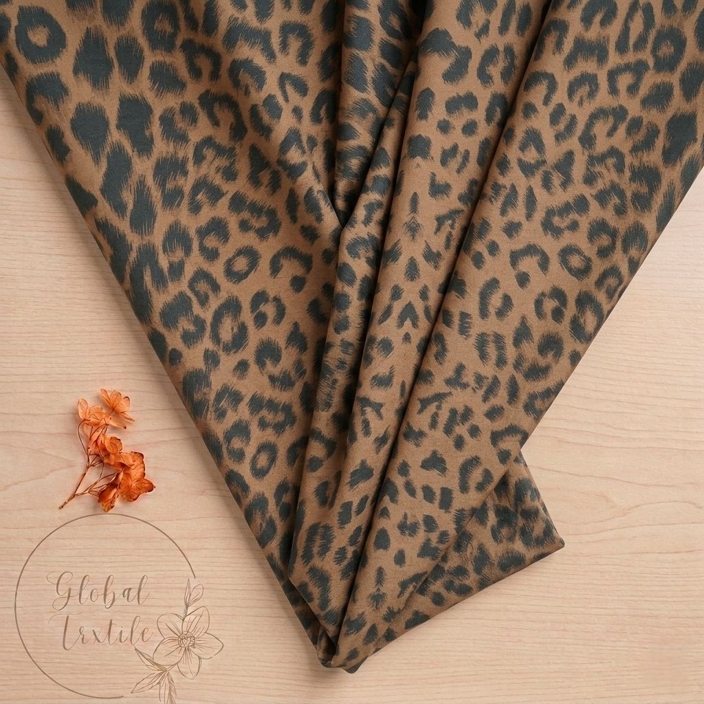 kain parasut motif leopard premium - kain parasut tafeta - kain parasut shiny style pj