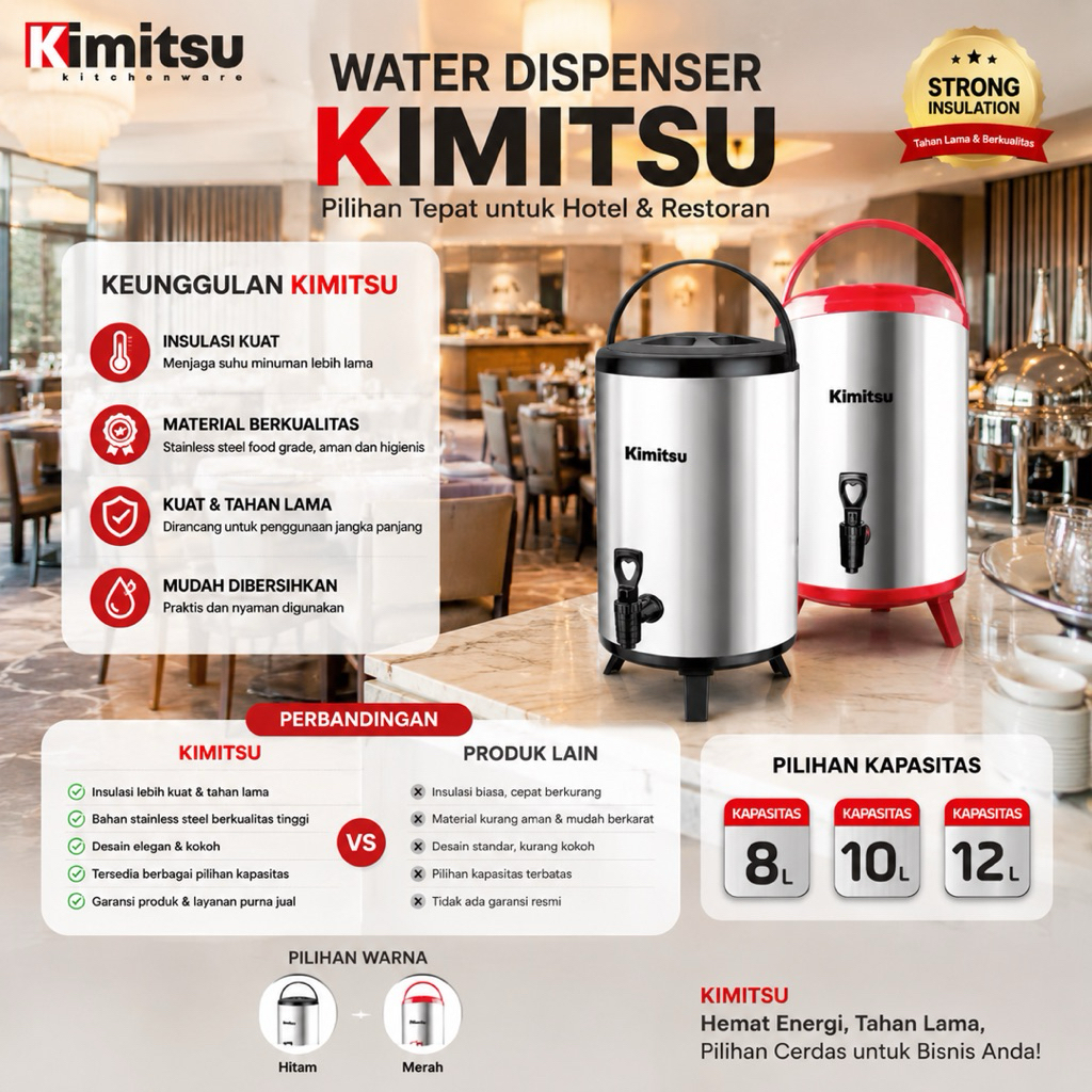 DISPENSER MILK TEA KIMITSU BUCKET 8LITER-10 LITER