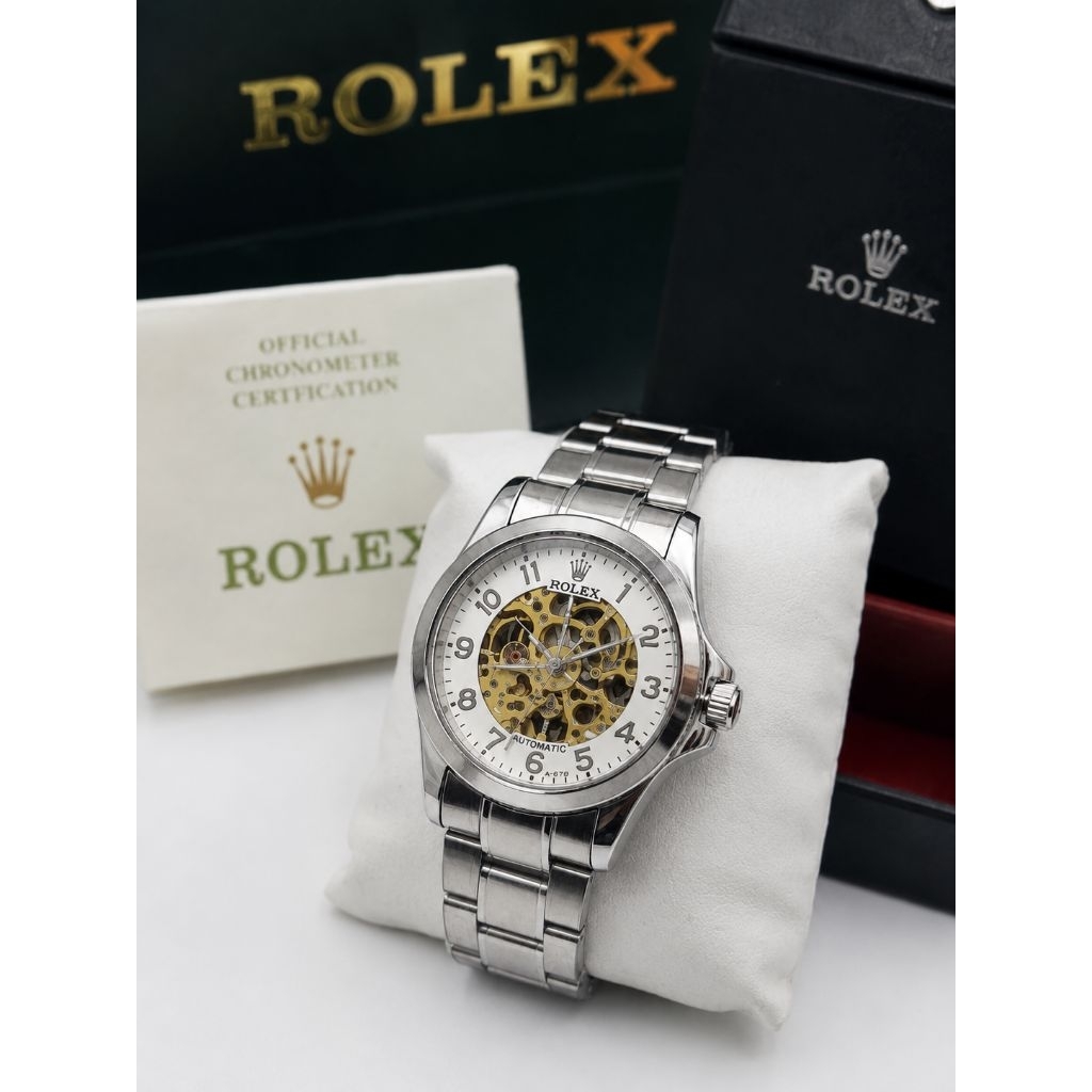 Jam Tangan Rolex Automatic Skeleton Pria Stainless Steel – Preloved / Bekas