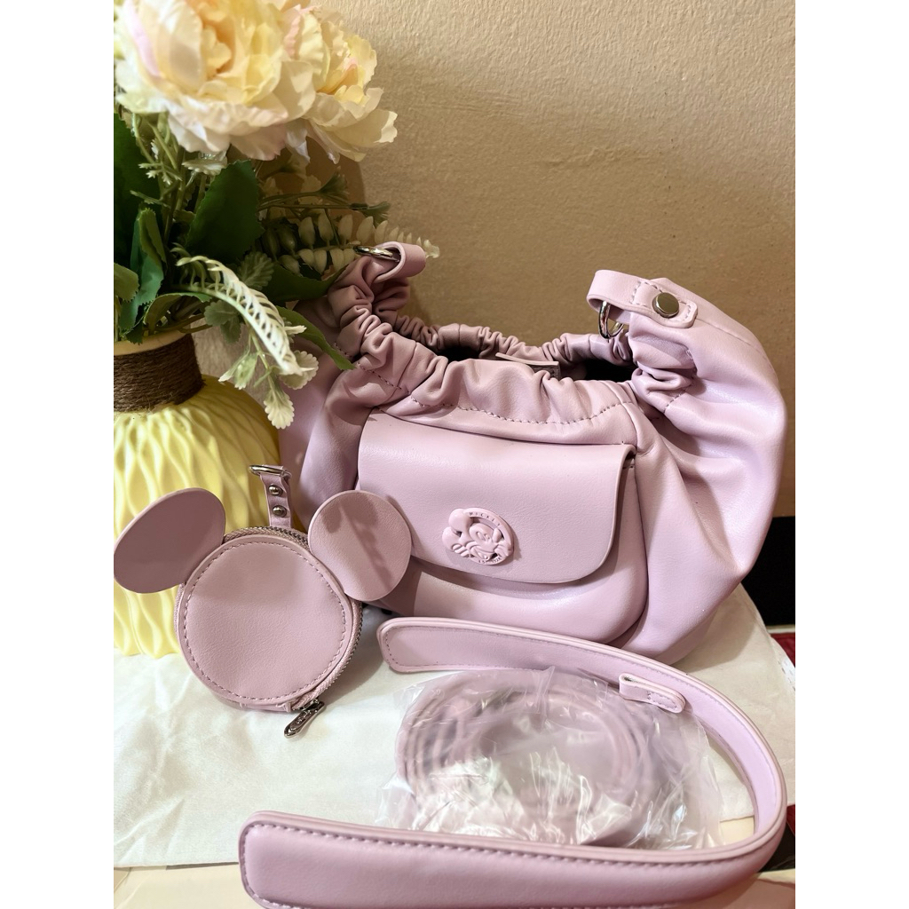 Tas Slempang dan Bahu soft purple Mickey
