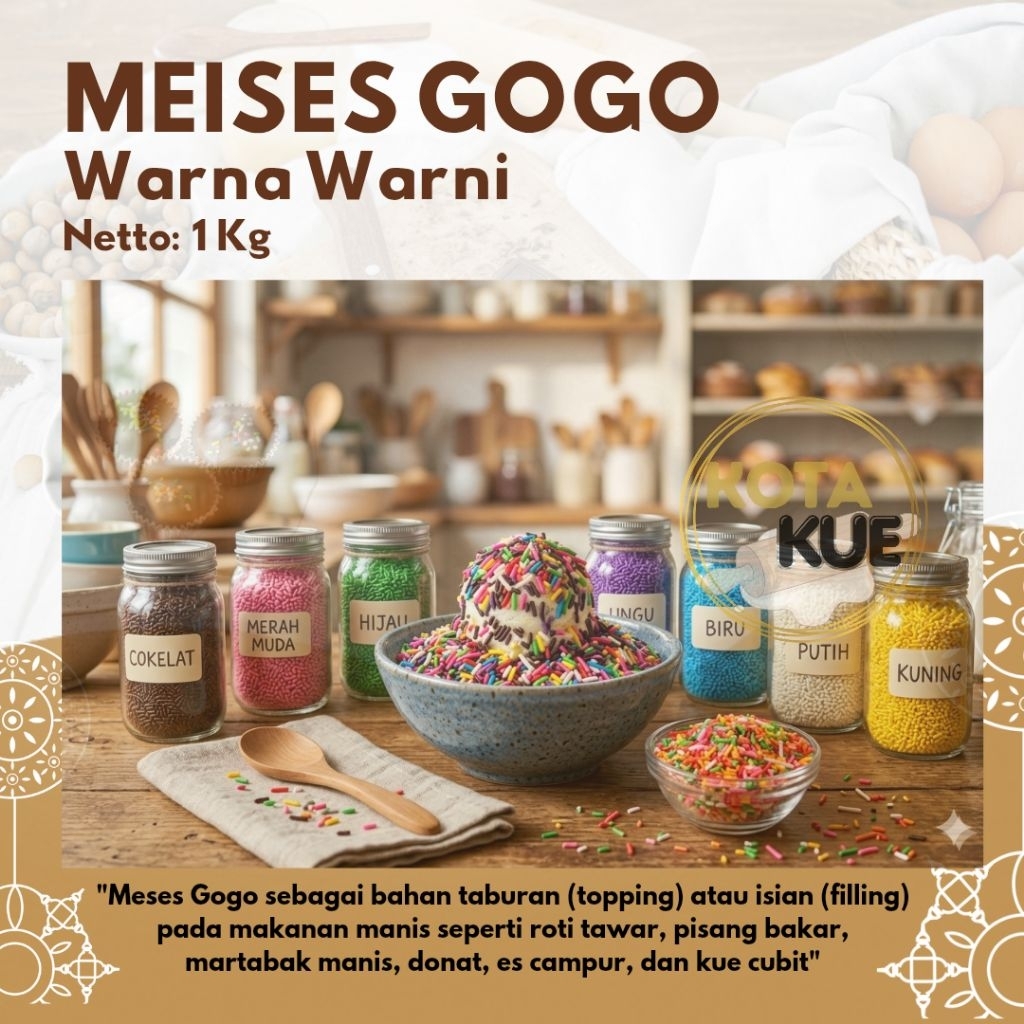 Meses gogo warna warni 1 kg