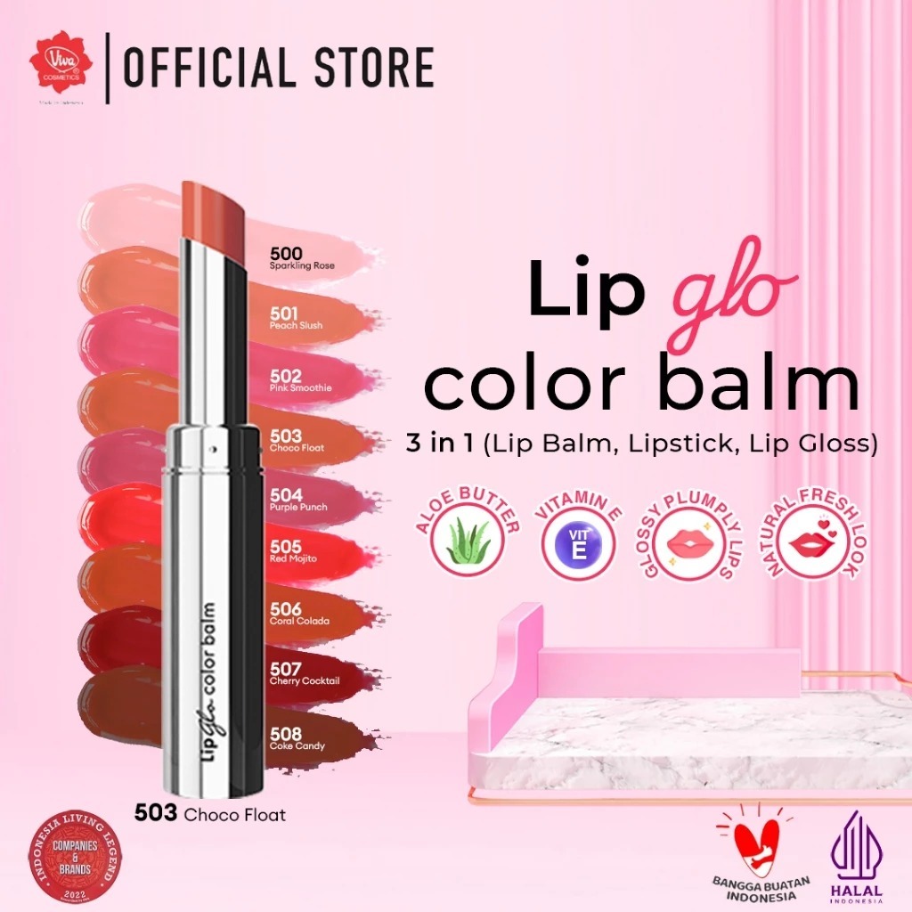 Red A Lip Glo Color Balm Series - Lip Balm Warna / Lip Gloss / Lipstick Natural / Glossy Lip Balm