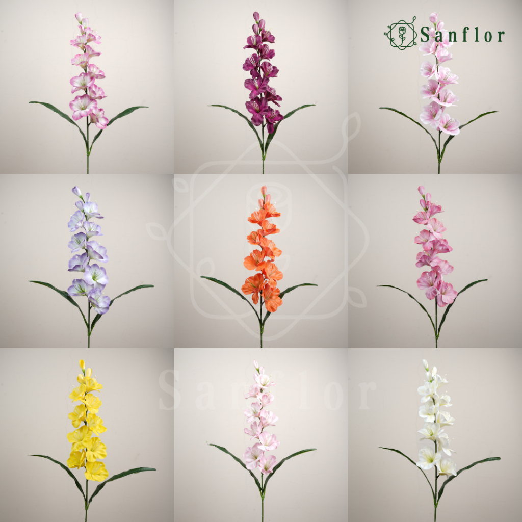 GLADIOL FLOWER K9/ BUNGA ARTIFICIAL/ TANAMAN HIAS PLASTIK/ HIASAN PELAMINAN/ DEKORASI PERNIKAHAN