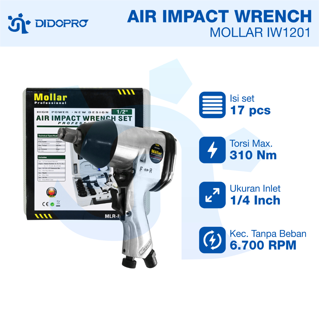 Air Impact Wrench Mollar Pembuka Baut Murah